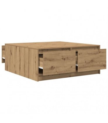 vidaXL Coffee Table with Drawers Artisan Oak 100x100x40 cm
