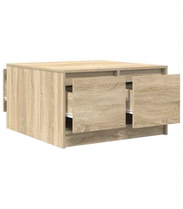 vidaXL Coffee Table with Drawers Sonoma Oak 70,5x70x40 cm