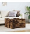 vidaXL Coffee Table with Drawers Smoked Oak 70,5x70x40 cm