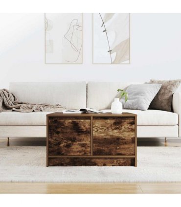 vidaXL Coffee Table with Drawers Smoked Oak 70,5x70x40 cm