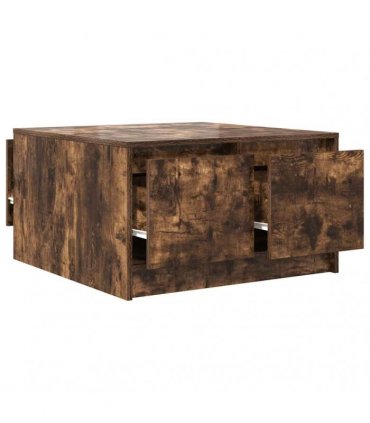 vidaXL Coffee Table with Drawers Smoked Oak 70,5x70x40 cm