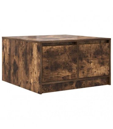 vidaXL Coffee Table with Drawers Smoked Oak 70,5x70x40 cm