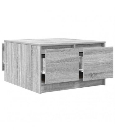 vidaXL Coffee Table with Drawers Grey Sonoma 70,5x70x40 cm