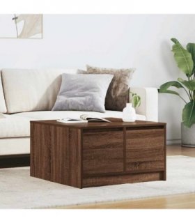 vidaXL Coffee Table with Drawers Brown Oak 70,5x70x40 cm