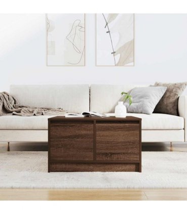 vidaXL Coffee Table with Drawers Brown Oak 70,5x70x40 cm