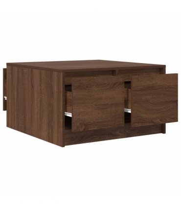 vidaXL Coffee Table with Drawers Brown Oak 70,5x70x40 cm