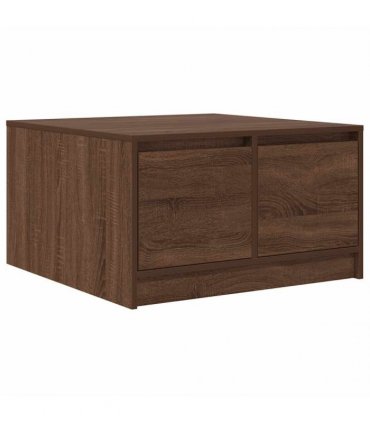 vidaXL Coffee Table with Drawers Brown Oak 70,5x70x40 cm