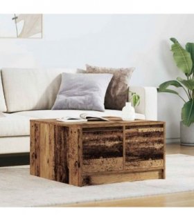 vidaXL Coffee Table with Drawers Old Wood 70,5x70x40 cm