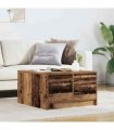 vidaXL Coffee Table with Drawers Old Wood 70,5x70x40 cm