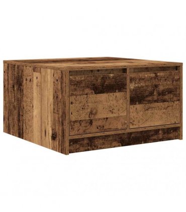 vidaXL Coffee Table with Drawers Old Wood 70,5x70x40 cm