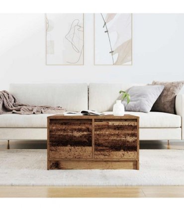 vidaXL Coffee Table with Drawers Old Wood 70,5x70x40 cm
