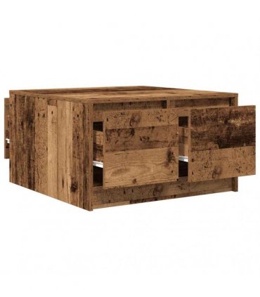 vidaXL Coffee Table with Drawers Old Wood 70,5x70x40 cm