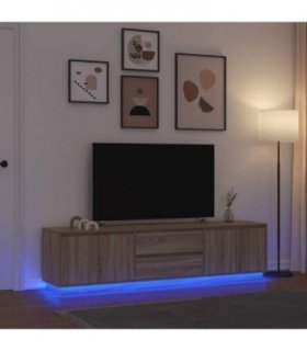 vidaXL TV Cabinet with LED Lights Sonoma Oak 193,5x41x50 cm
