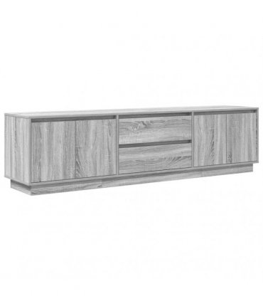 vidaXL TV Cabinet with LED Lights Grey Sonoma 193,5x41x50 cm