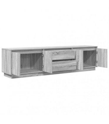 vidaXL TV Cabinet with LED Lights Grey Sonoma 193,5x41x50 cm