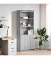 vidaXL Highboard Grey Sonoma 70x35x180 cm Engineered Wood