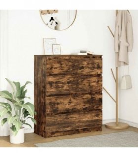 vidaXL Sideboard Smoked Oak 80x35x99 cm Engineered Wood