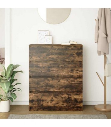 vidaXL Sideboard Smoked Oak 80x35x99 cm Engineered Wood