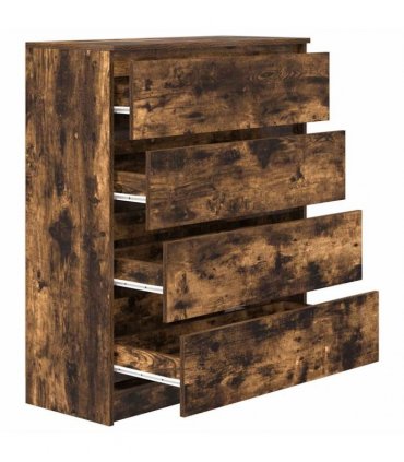 vidaXL Sideboard Smoked Oak 80x35x99 cm Engineered Wood
