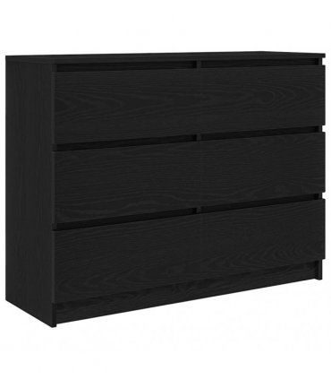 vidaXL Sideboard Black Oak 100x35x76 cm Engineered Wood