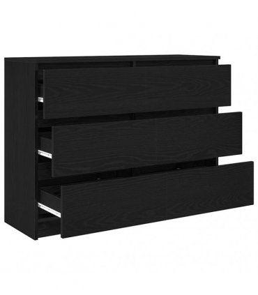 vidaXL Sideboard Black Oak 100x35x76 cm Engineered Wood