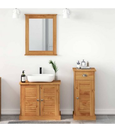 vidaXL Bathroom Furniture Set VIGO 3 pcs Honey Brown Solid Pine Wood