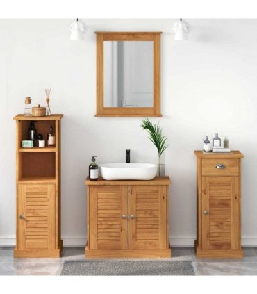 vidaXL Bathroom Furniture Set VIGO 4 pcs Honey Brown Solid Pine Wood