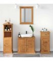vidaXL Bathroom Furniture Set VIGO 4 pcs Honey Brown Solid Pine Wood