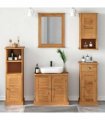 vidaXL Bathroom Furniture Set VIGO 5 pcs Honey Brown Solid Pine Wood