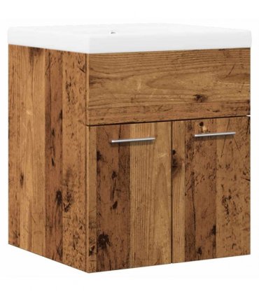 vidaXL 2 Piece Bathroom Furniture Set Old Wood Engineered Wood