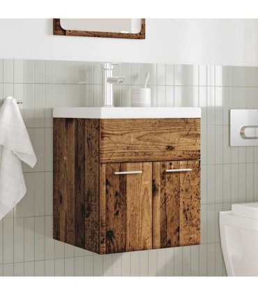 vidaXL 2 Piece Bathroom Furniture Set Old Wood Engineered Wood