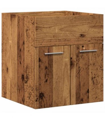 vidaXL 2 Piece Bathroom Furniture Set Old Wood Engineered Wood