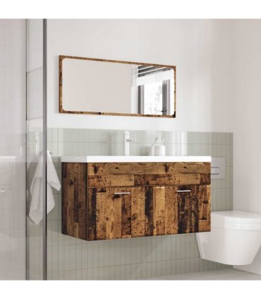 vidaXL 3 Piece Bathroom Furniture Set Old Wood Engineered Wood
