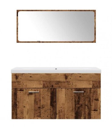 vidaXL 3 Piece Bathroom Furniture Set Old Wood Engineered Wood