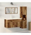 vidaXL 3 Piece Bathroom Furniture Set Old Wood Engineered Wood