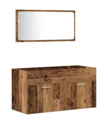 vidaXL 4 Piece Bathroom Furniture Set Old Wood Engineered Wood