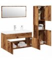 vidaXL 4 Piece Bathroom Furniture Set Old Wood Engineered Wood