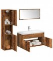 vidaXL 5 Piece Bathroom Furniture Set Old Wood Engineered Wood