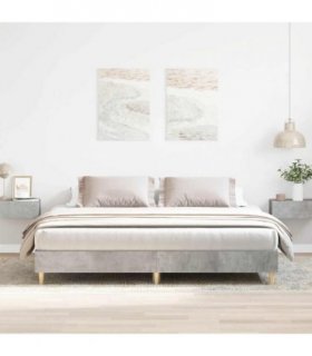vidaXL Bed Frame No Mattress Concrete Grey 200x200 cm Engineered Wood