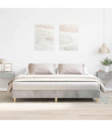 vidaXL Bed Frame No Mattress Concrete Grey 200x200 cm Engineered Wood