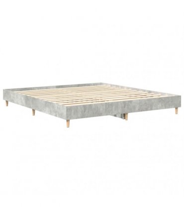 vidaXL Bed Frame No Mattress Concrete Grey 200x200 cm Engineered Wood