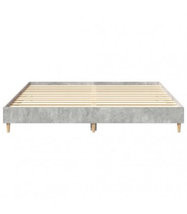 vidaXL Bed Frame No Mattress Concrete Grey 200x200 cm Engineered Wood
