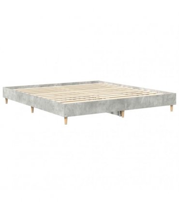 vidaXL Bed Frame No Mattress Concrete Grey 200x200 cm Engineered Wood