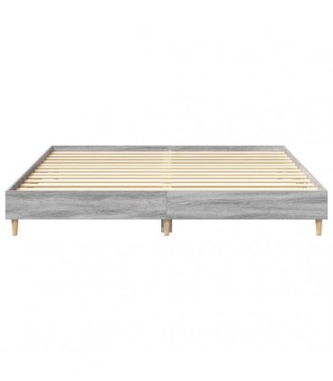 vidaXL Bed Frame No Mattress Grey Sonoma 200x200 cm Engineered Wood