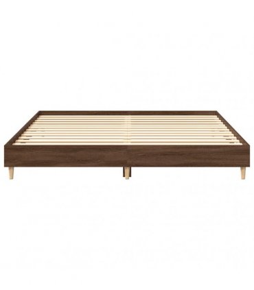 vidaXL Bed Frame No Mattress Brown Oak 200x200 cm Engineered Wood