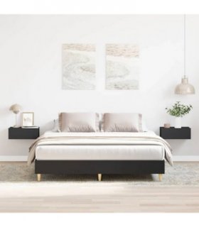 vidaXL Bed Frame No Mattress Black 150x200 cm Engineered Wood