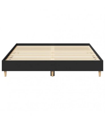 vidaXL Bed Frame No Mattress Black 150x200 cm Engineered Wood