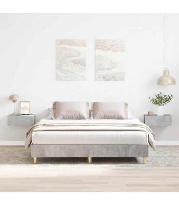 vidaXL Bed Frame No Mattress Concrete Grey 150x200 cm Engineered Wood