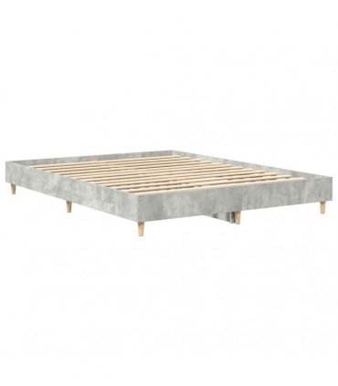 vidaXL Bed Frame No Mattress Concrete Grey 150x200 cm Engineered Wood