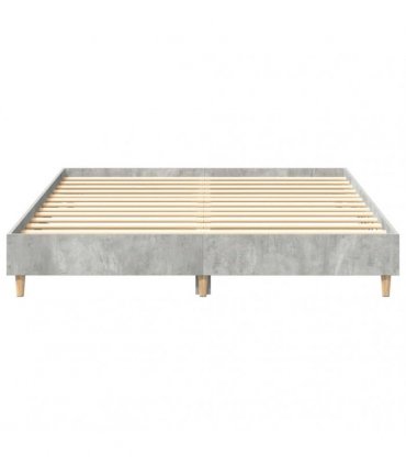 vidaXL Bed Frame No Mattress Concrete Grey 150x200 cm Engineered Wood